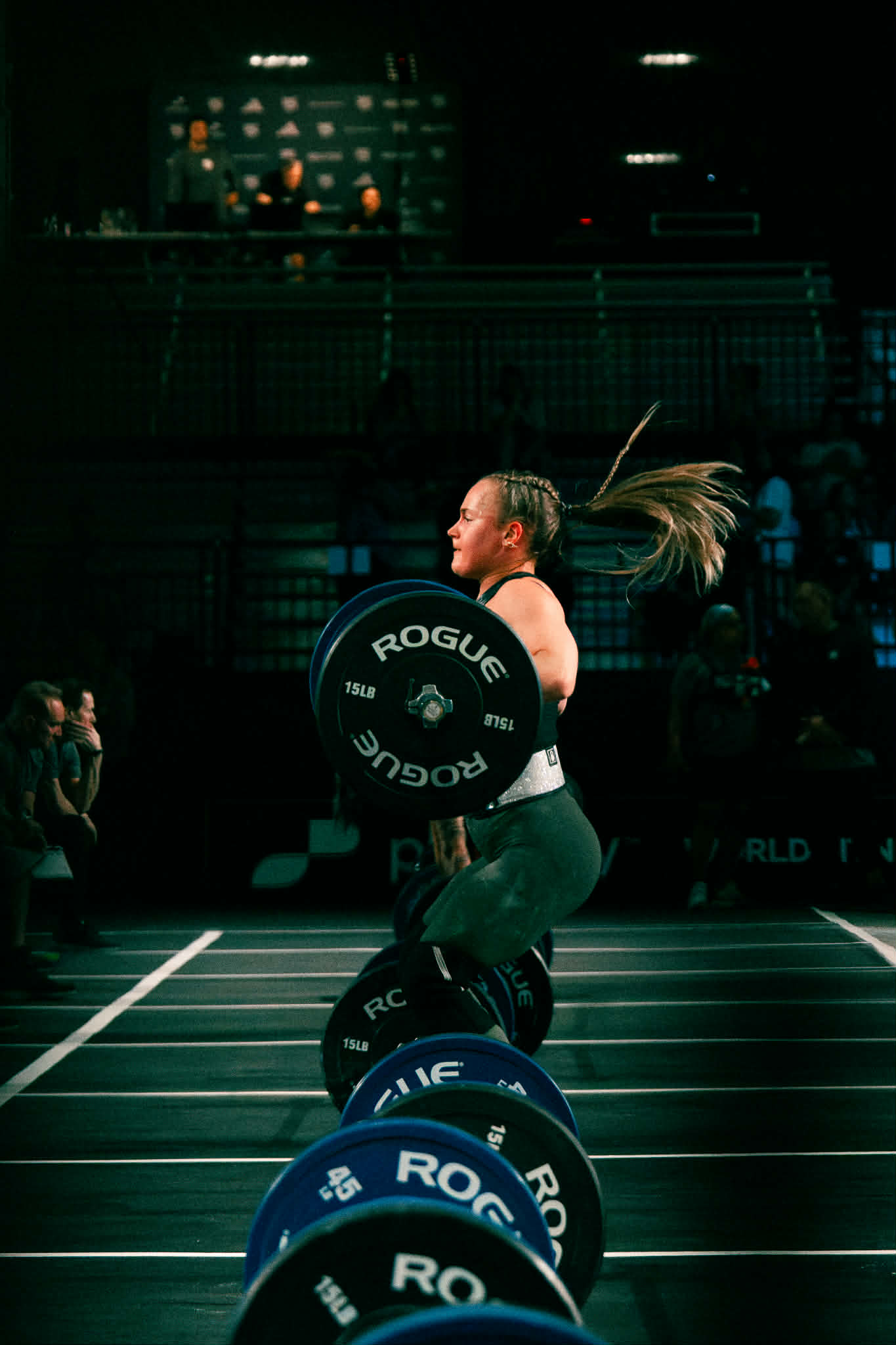 Andrea competing with barbell